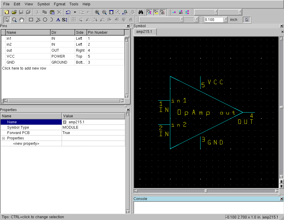 Symbol to draw for the OpAmp